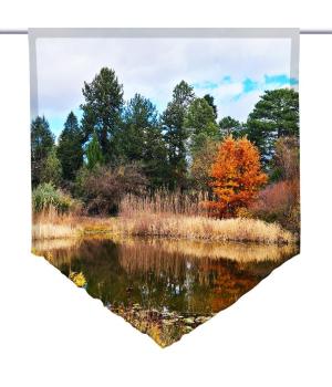 Preview: Scheibenhänger Herbstteich transparent - mit Spitze modern